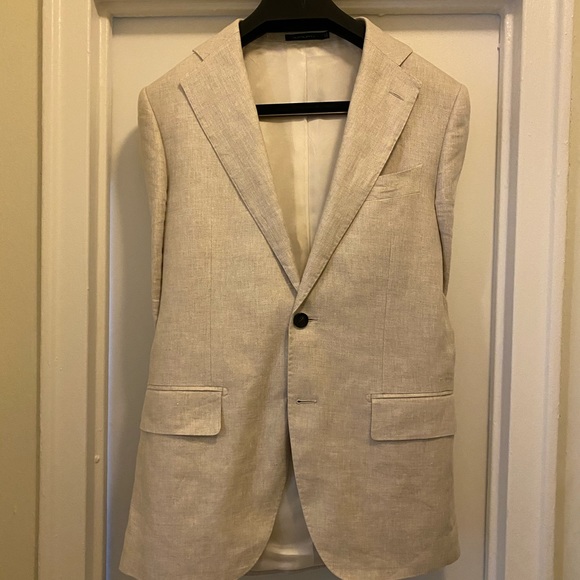 Lazio Light Brown Jacket (pure linen) - Picture 2 of 6